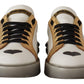 Elegant White Gold Low-Top Sneakers