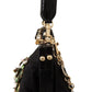 Elegant Black Velvet Crystal Vanda Evening Bag