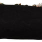 Elegant Black Velvet Crystal Vanda Evening Bag
