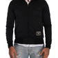 Black Full Zip Long Sleeve D.N.A Sweater