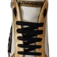 Elegant White Gold Low-Top Sneakers