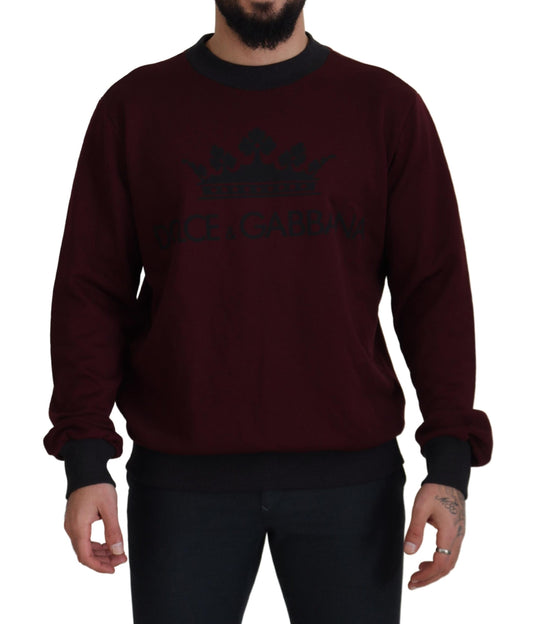 Maroon Cotton Crewneck Pullover Sweater