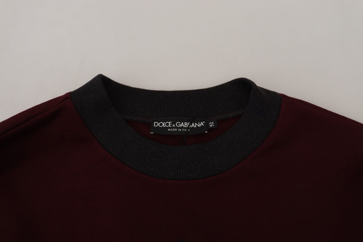 Maroon Cotton Crewneck Pullover Sweater