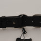 Elegant Black Leather DG Logo Belt