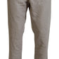 Light Gray Straight Cotton Pants