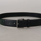 Chic Black and Green Designer Belt with DG Logo
