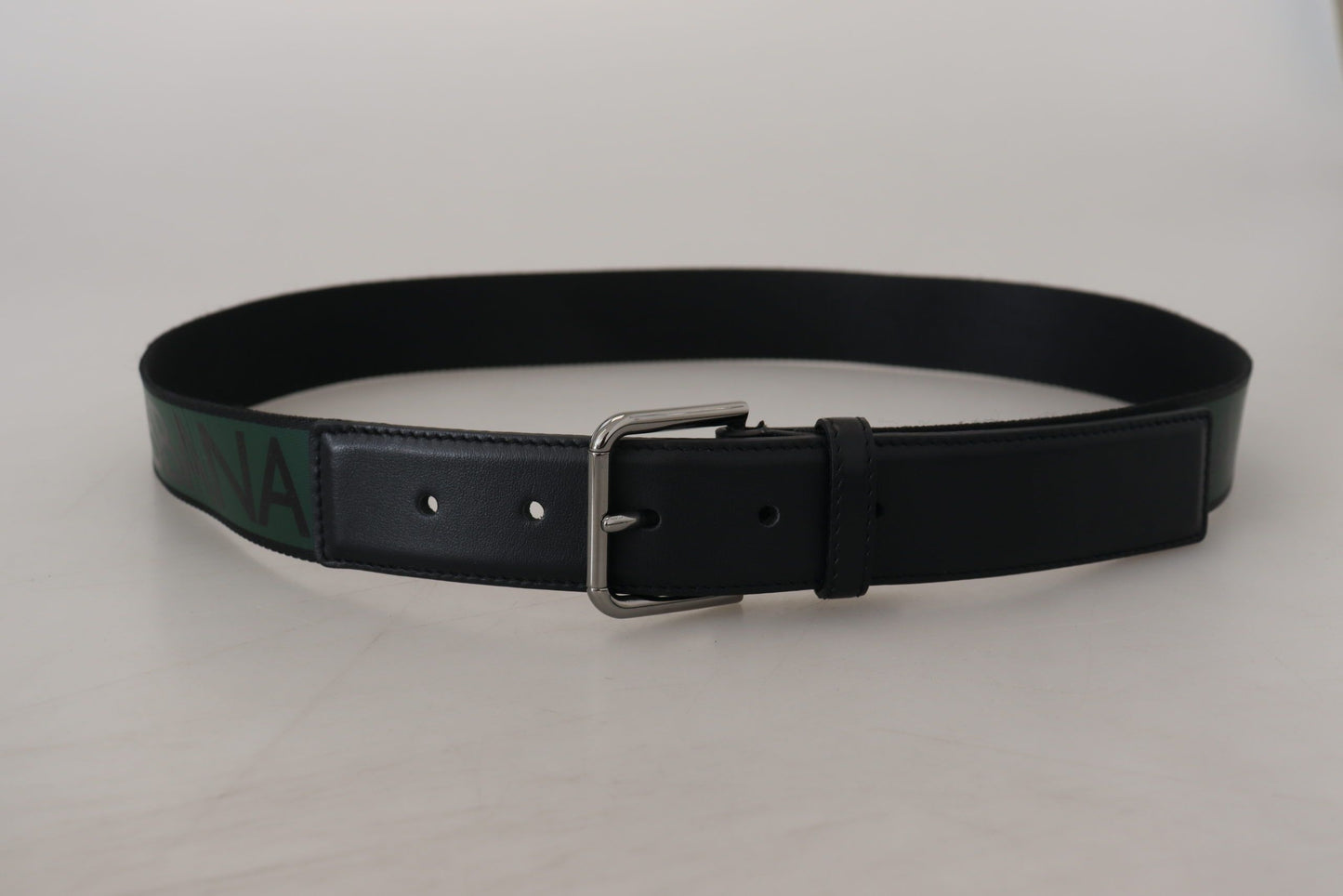 Chic Black and Green Designer Belt with DG Logo