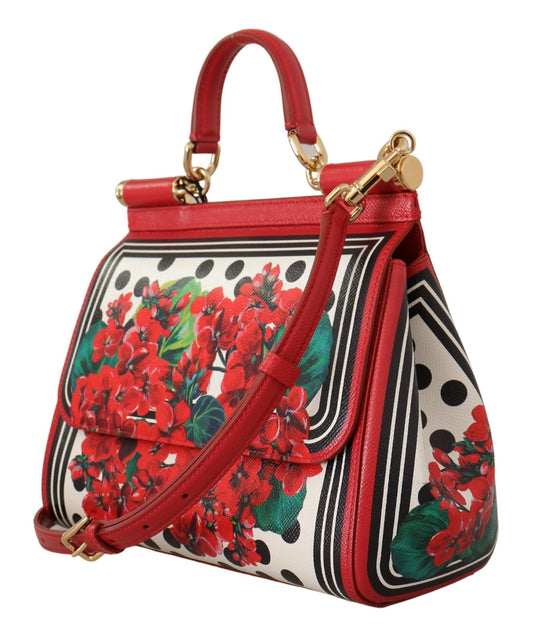 Sicilian Blossom Leather Shoulder Bag