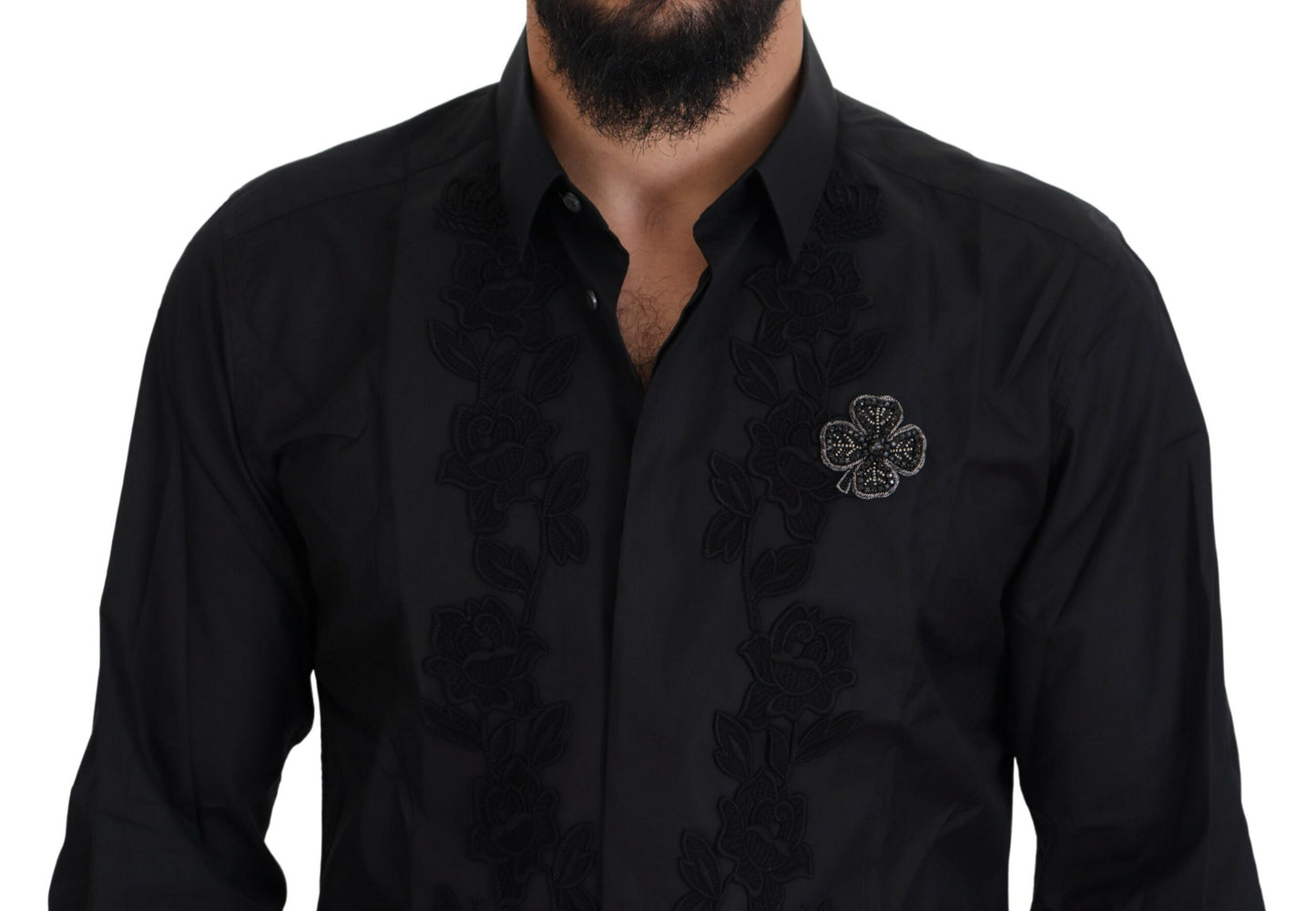 Elegant Slim Fit Formal Black Dress Shirt