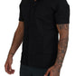 Elegant Black Silk Blend Dress Shirt