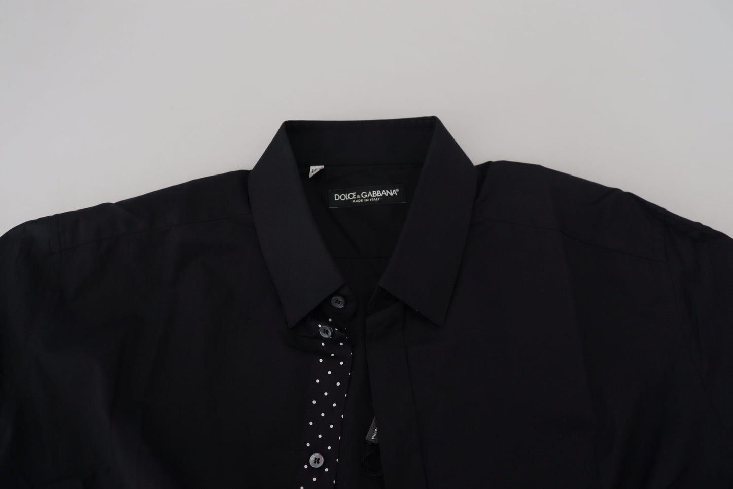 Elegant Black Silk Blend Dress Shirt