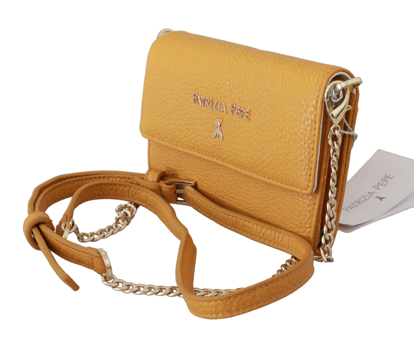 Chic Yellow Leather Shoulder Bag