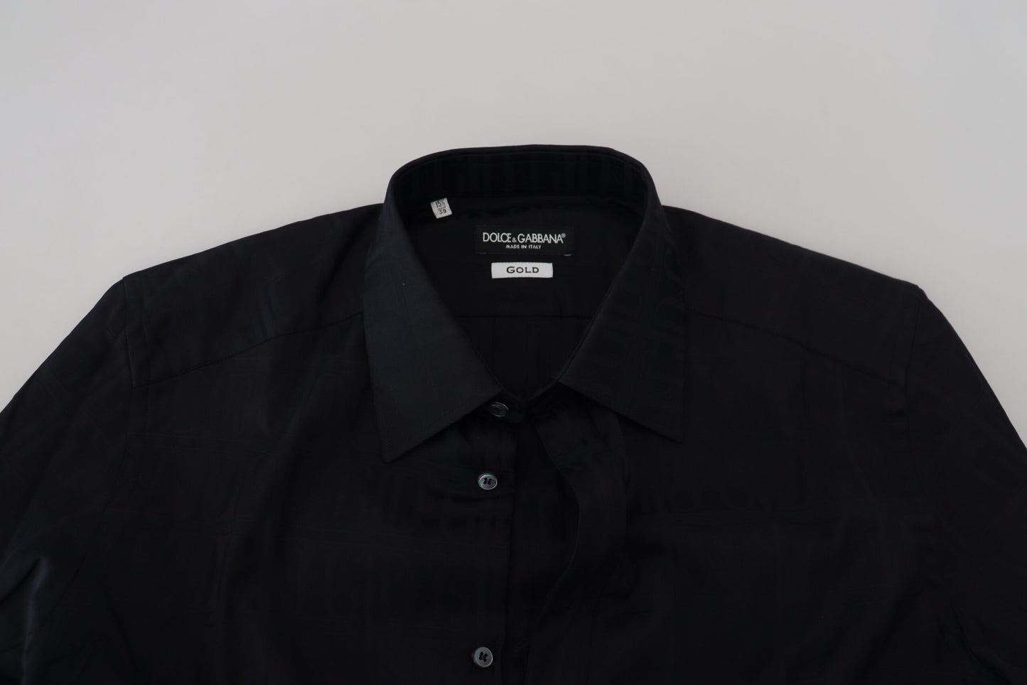 Elegant Slim Fit Black Cotton Dress Shirt