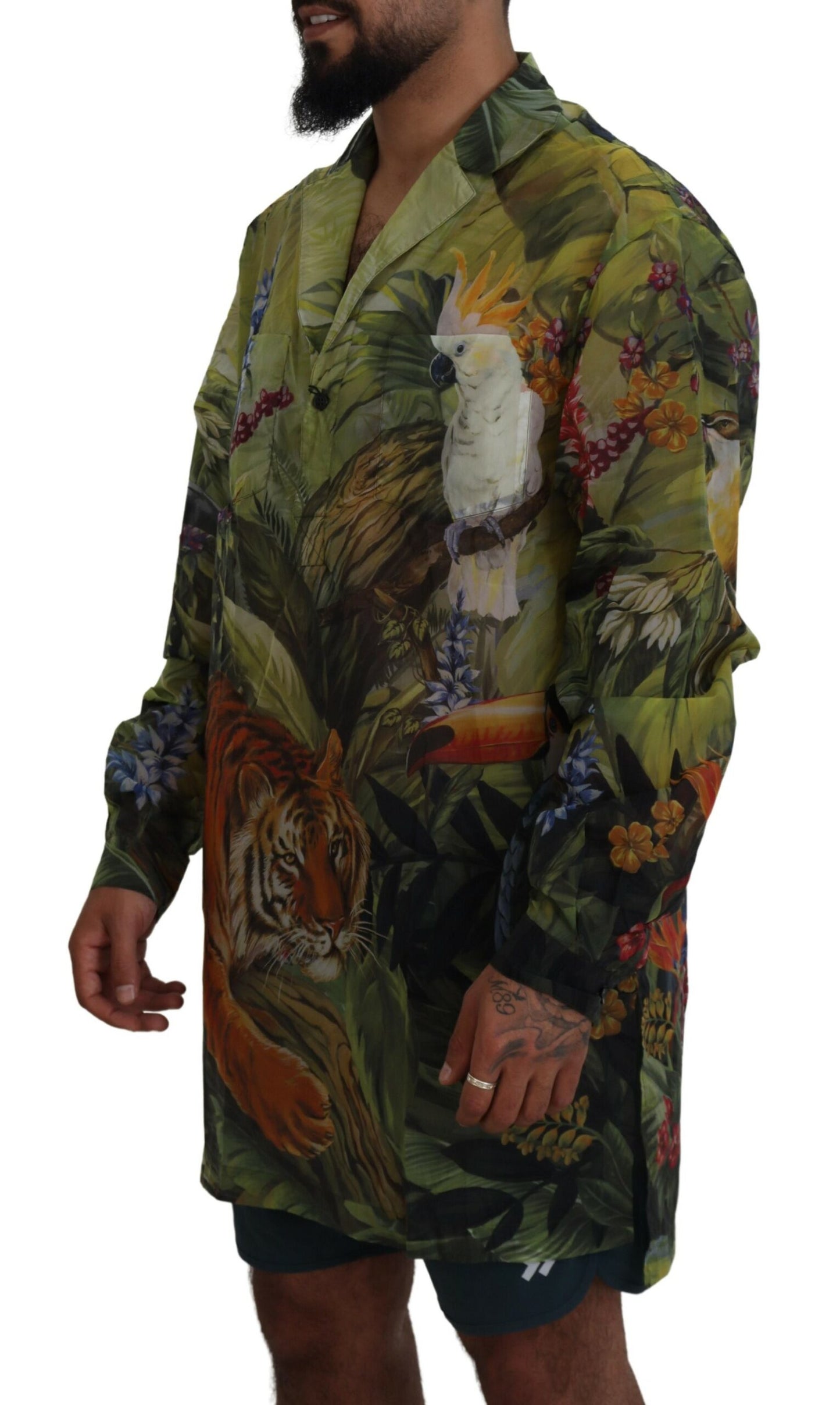 Exotic Jungle Print Casual Shirt