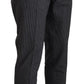 Black Checkered Wool Straight Fit Men Pants