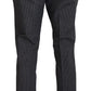 Black Checkered Wool Straight Fit Men Pants