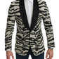 Zebra Print Silk Formal Blazer