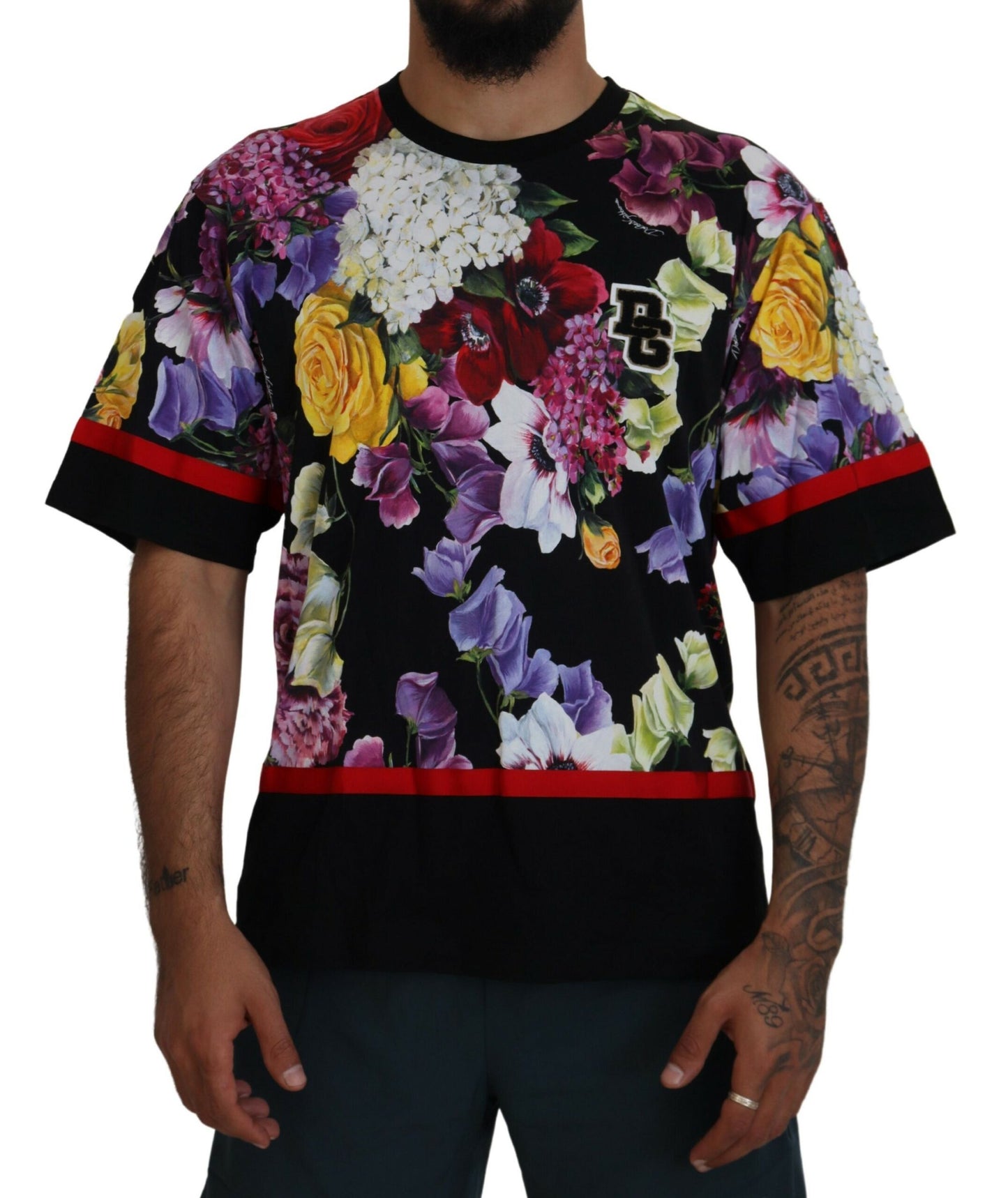 Elegant Floral Print Crewneck T-Shirt