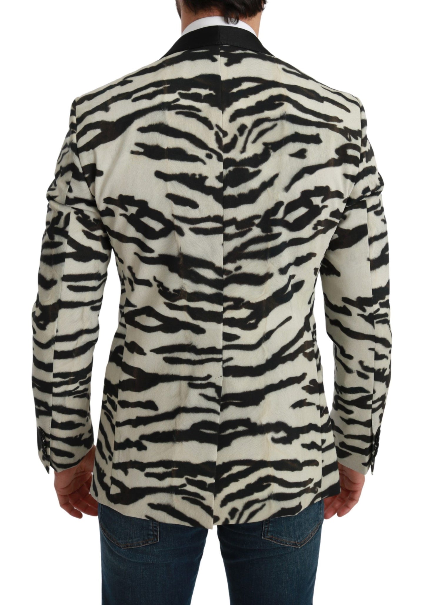 Zebra Print Silk Formal Blazer