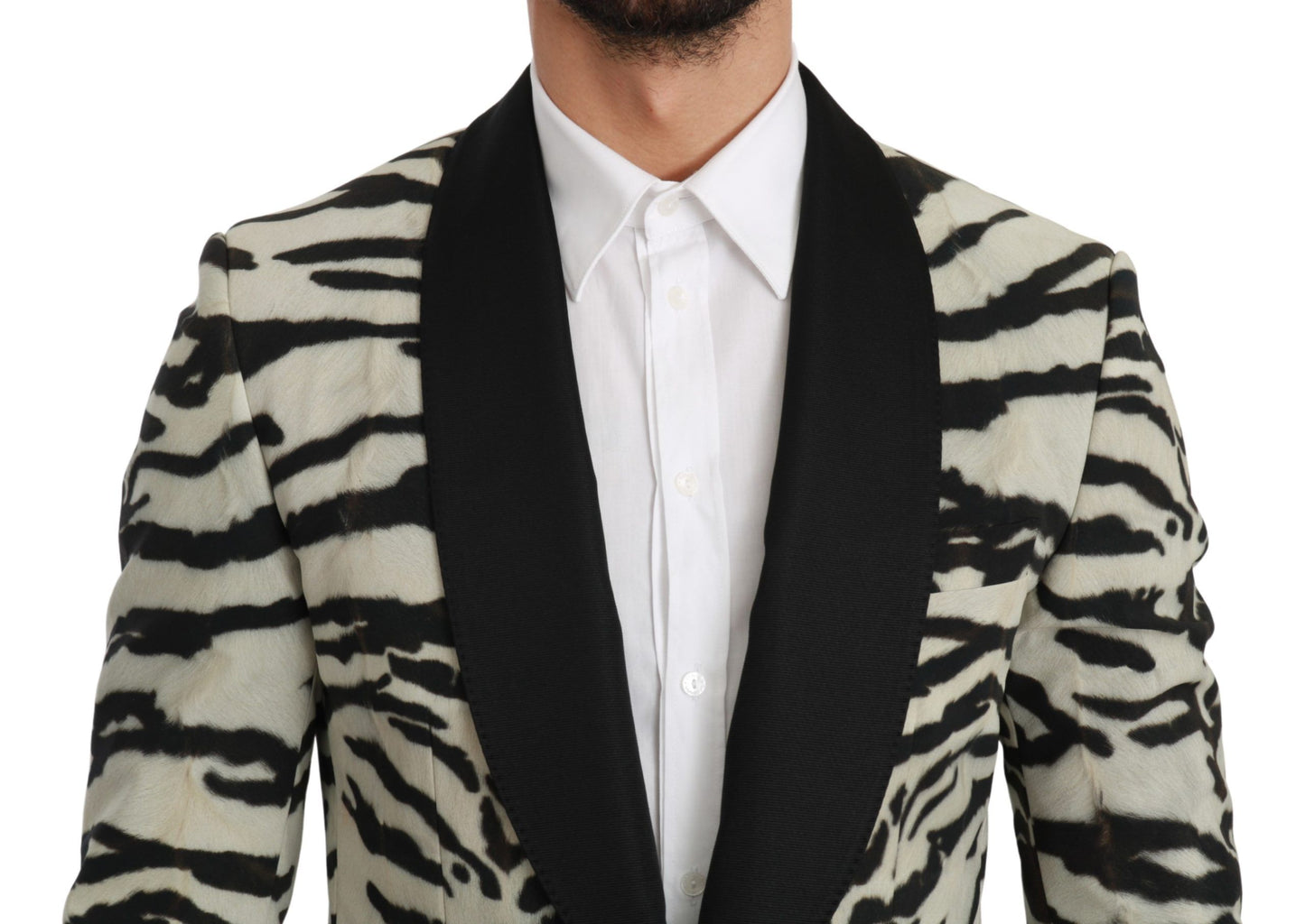 Zebra Print Silk Formal Blazer