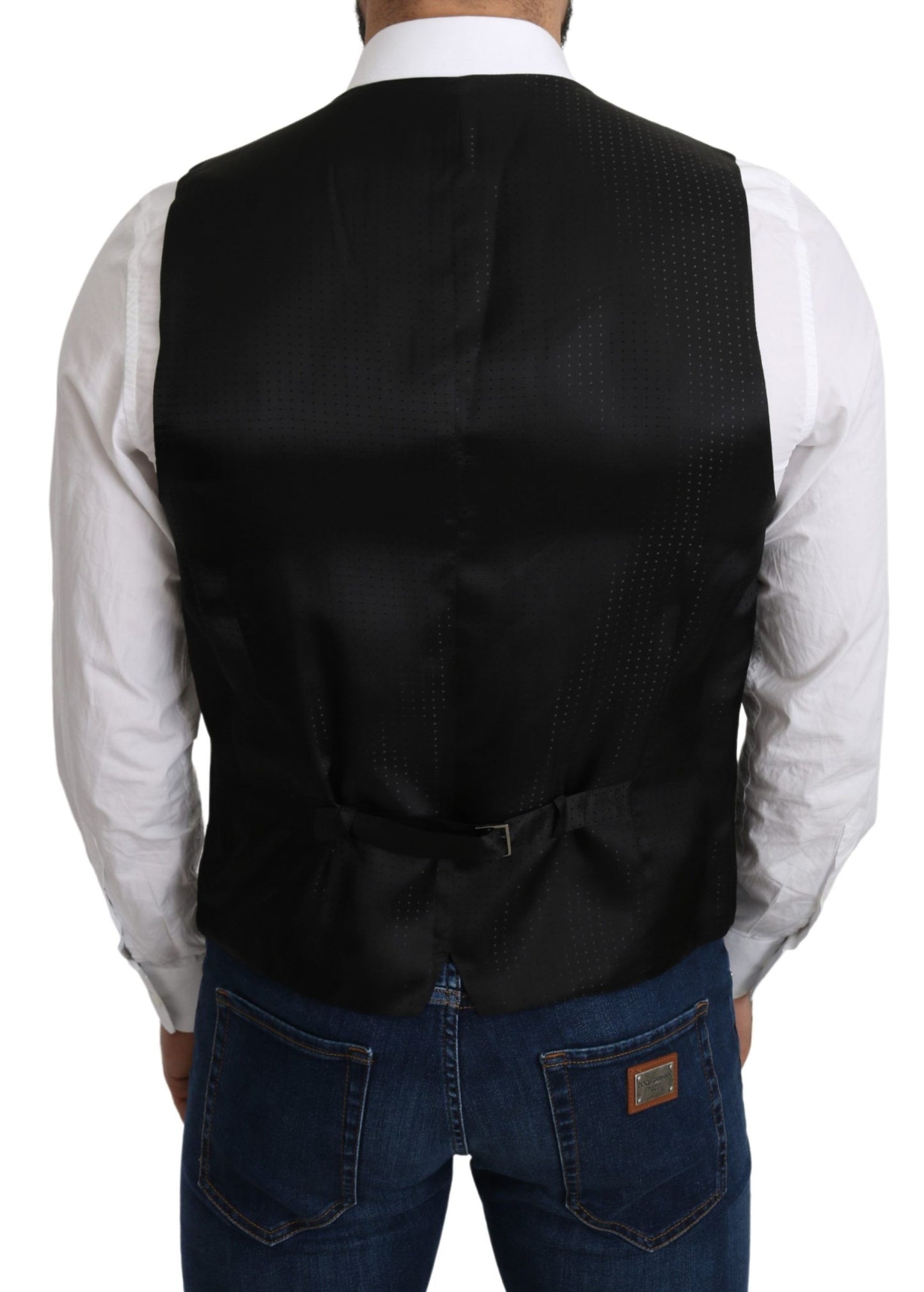 Elegant Black Silk Formal Vest