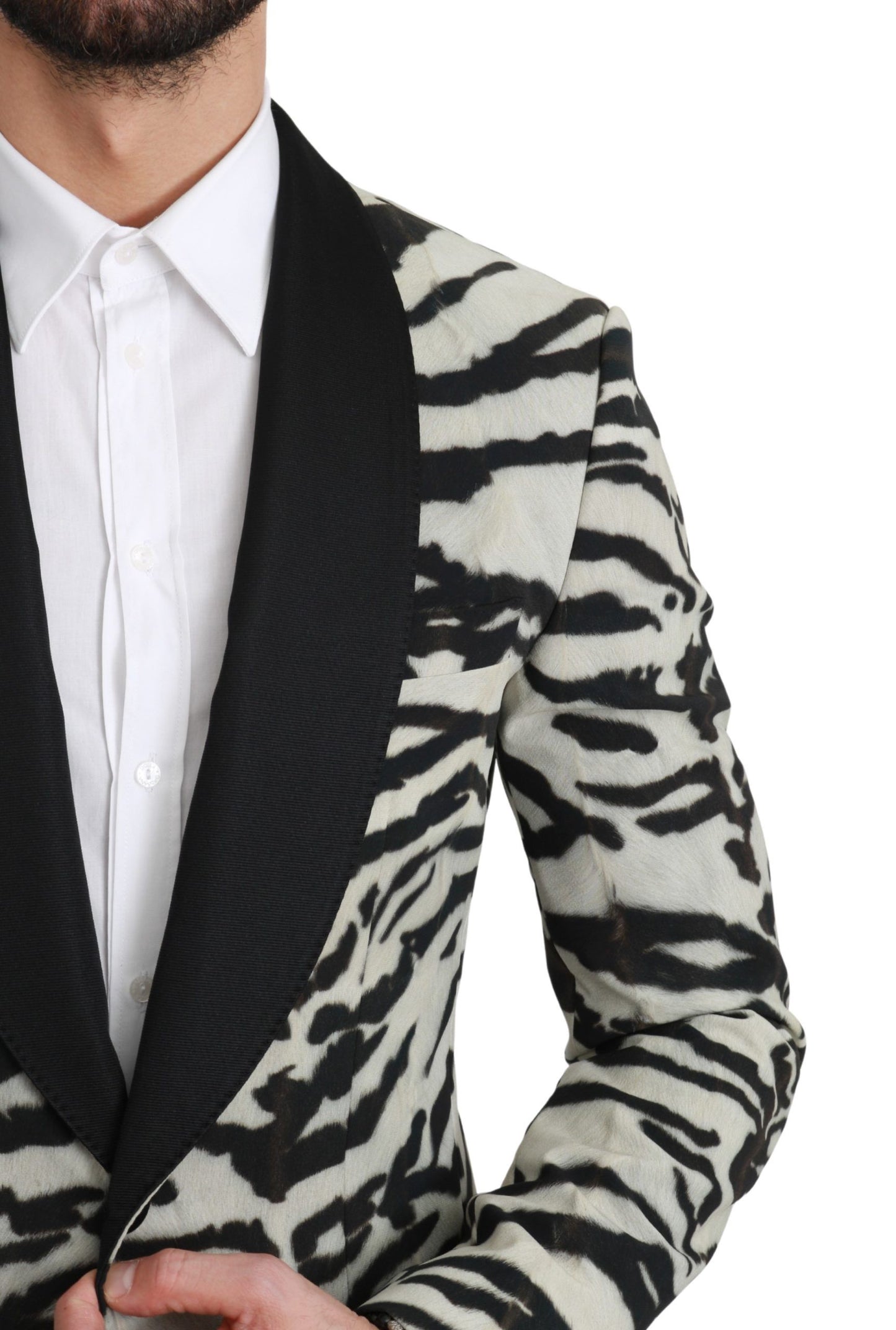 Zebra Print Silk Formal Blazer