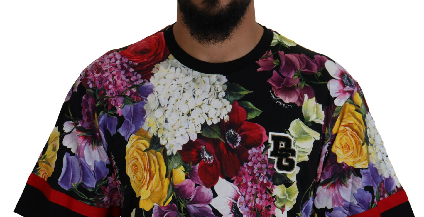 Elegant Floral Print Crewneck T-Shirt