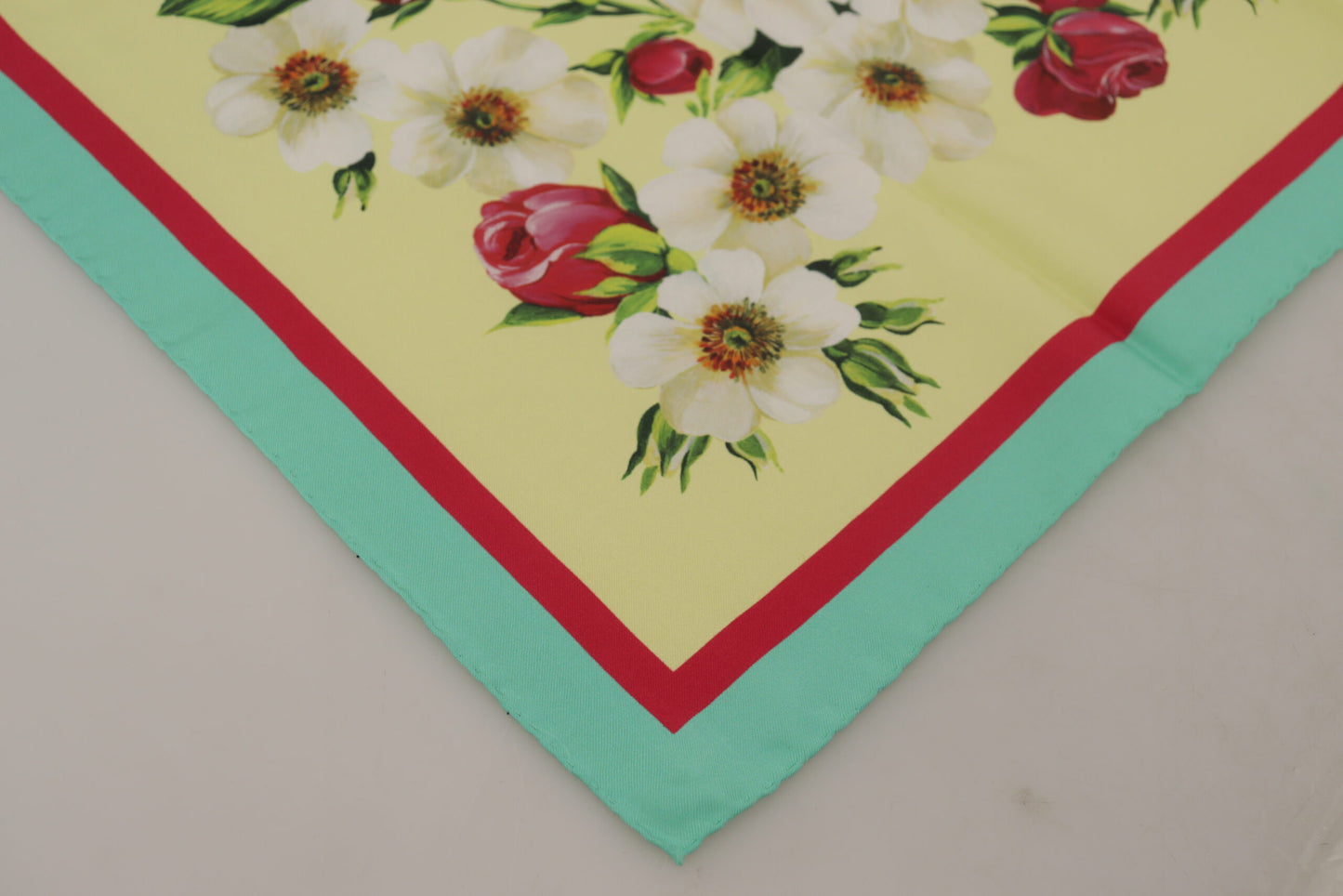 Elegant Floral Silk Square Scarf