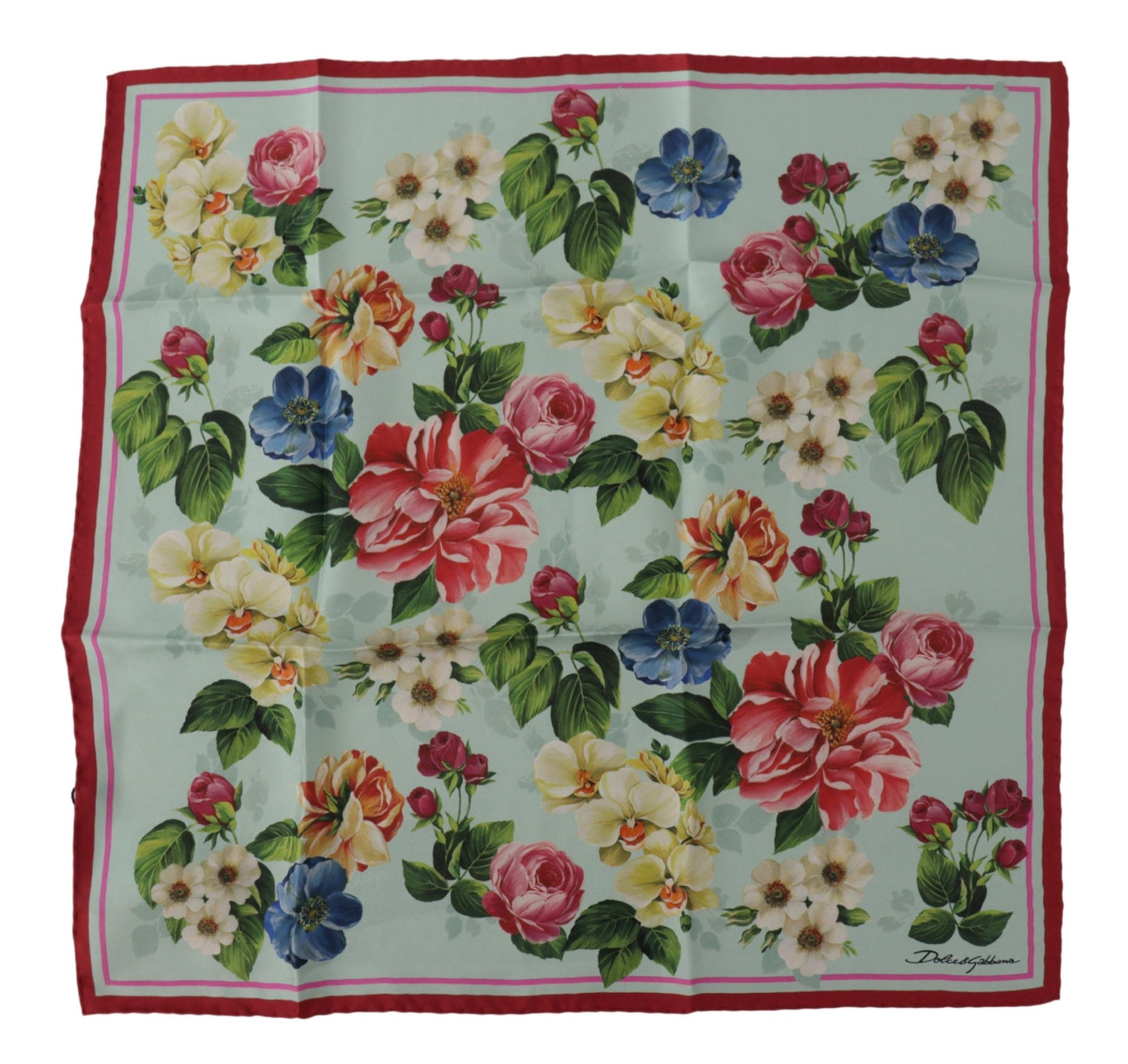 Elegant Floral Silk Square Scarf