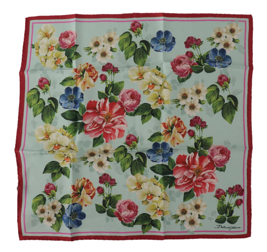 Elegant Floral Silk Square Scarf