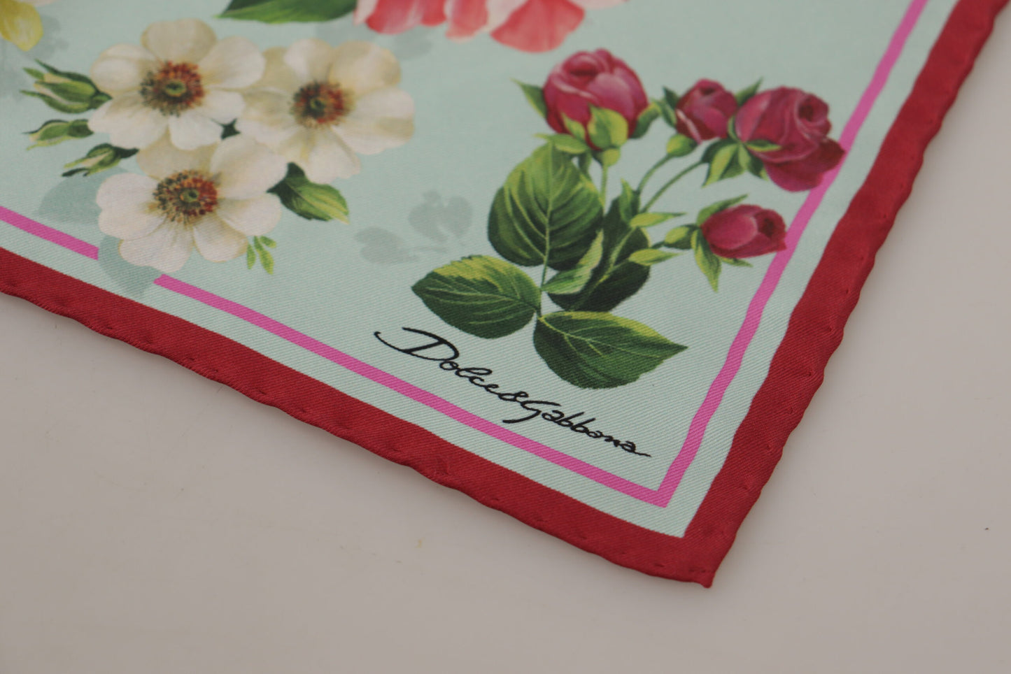 Elegant Floral Silk Square Scarf