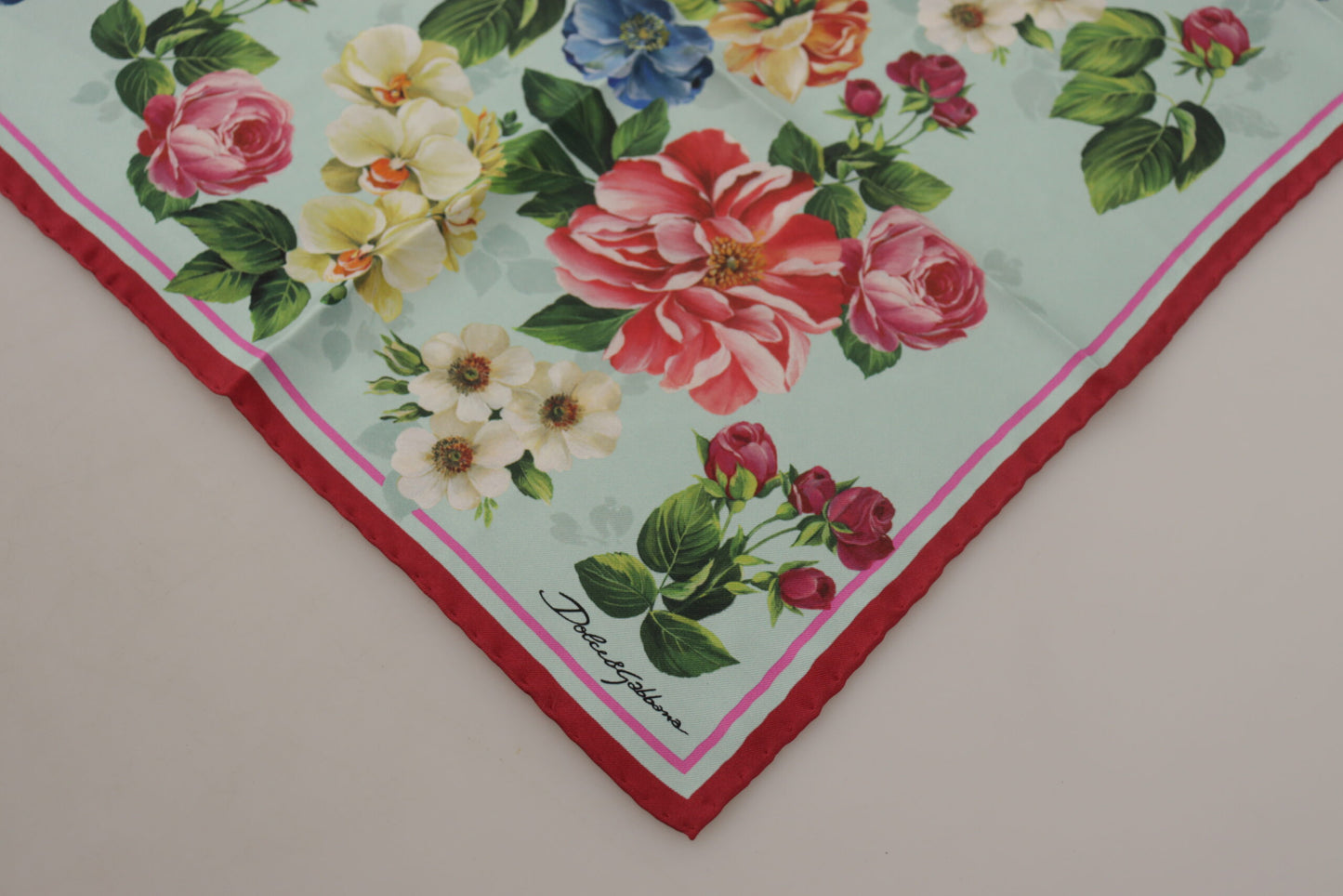 Elegant Floral Silk Square Scarf