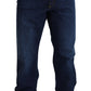 Elegant Straight-Cut Embroidered Denim Jeans