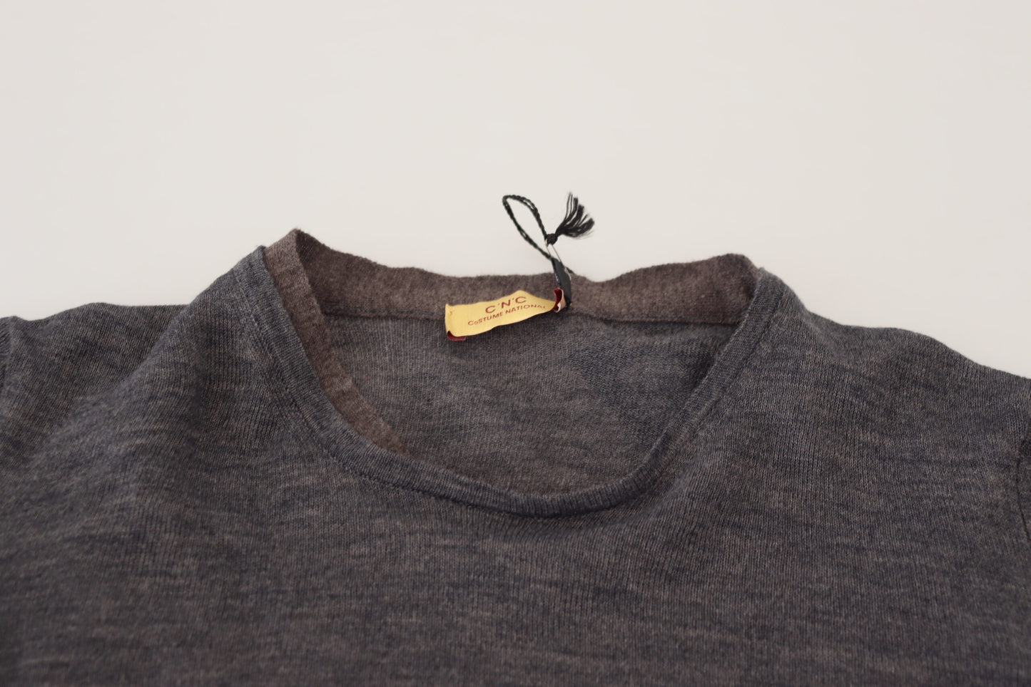 Sleek Gray Crewneck Pullover Sweater