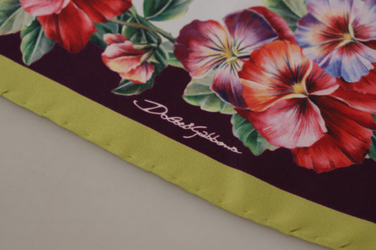 Floral Elegance Silk Square Scarf