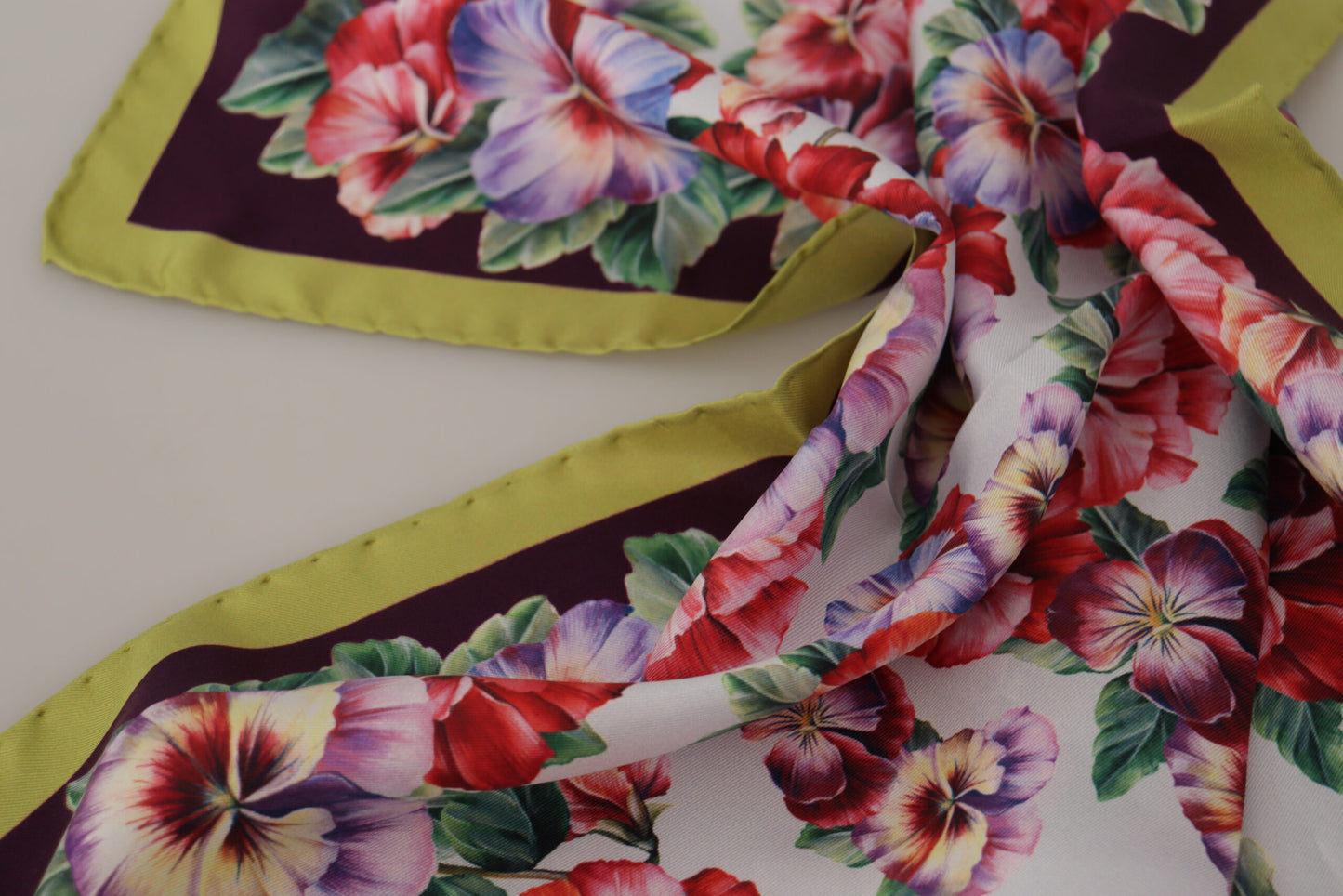 Floral Elegance Silk Square Scarf