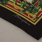 Chic Silk Square Scarf with Vegetable Print