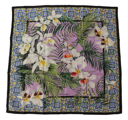 Majolica Floral Silk Square Scarf