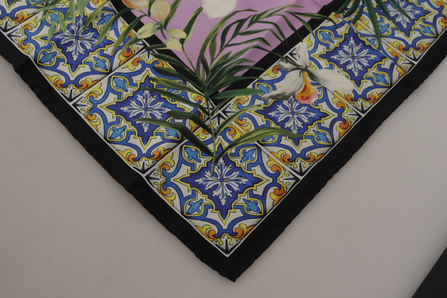 Majolica Floral Silk Square Scarf