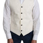 Elegant Off-White Silk Formal Vest