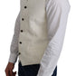 Elegant Off-White Silk Formal Vest