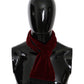Silk Blend Red Velvet Scarf with Fringes