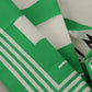 Elegant Cotton Square Scarf - Green & White Striped
