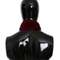 Silk Blend Red Velvet Scarf with Fringes