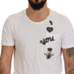 White Cotton Logo Patch Short Sleeve T-shirt