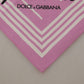 Chic Pink Striped Cotton Square Scarf