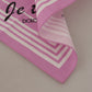 Chic Pink Striped Cotton Square Scarf