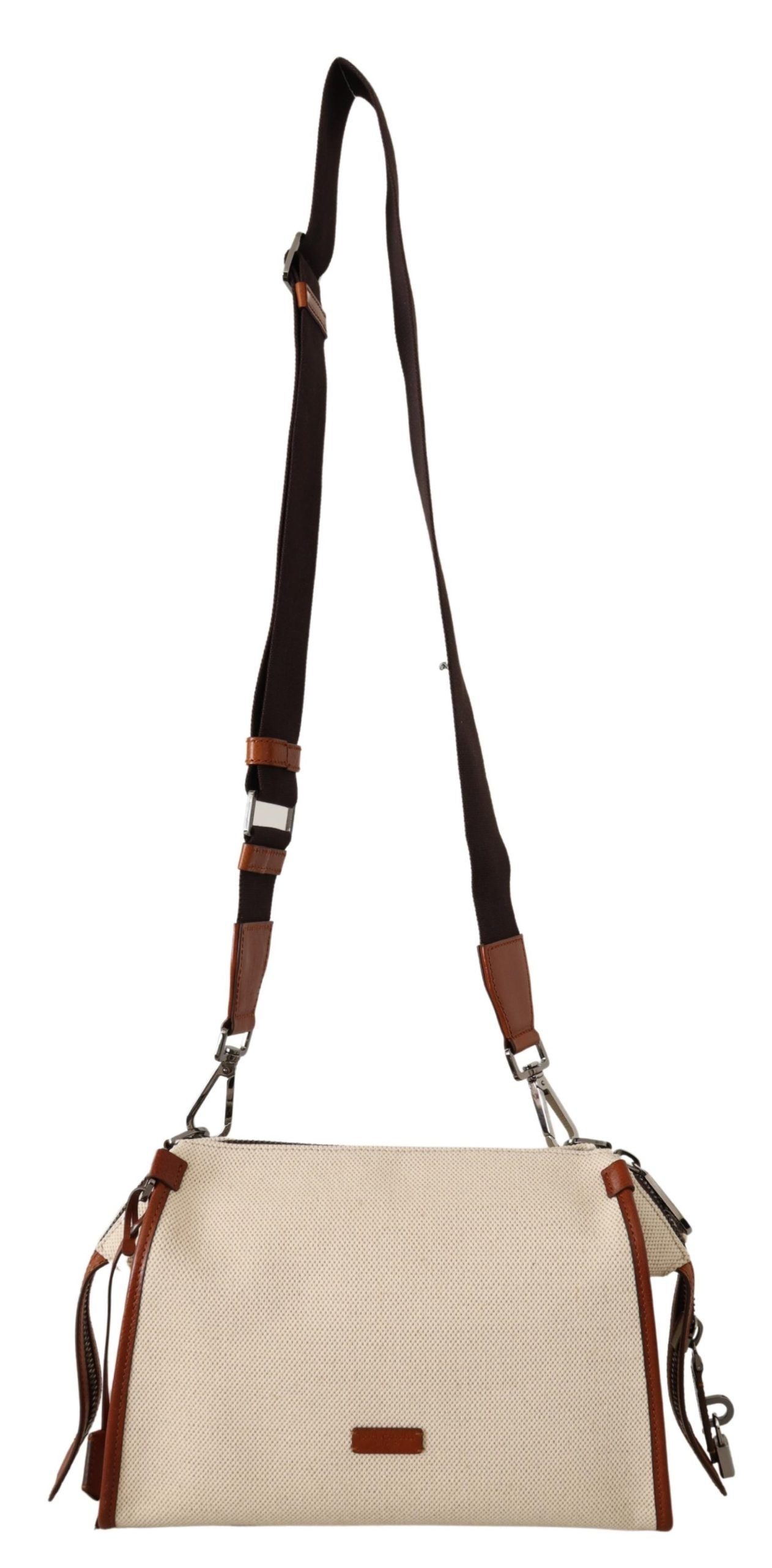 Elegant Beige and Brown Shoulder Messenger Bag