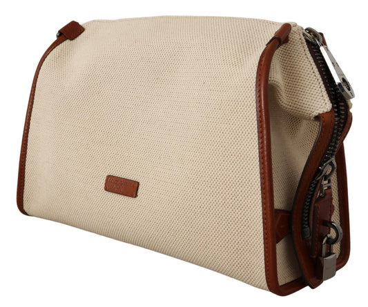 Elegant Beige and Brown Shoulder Messenger Bag