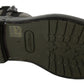 Chic Military Green Leather Ankle Boots